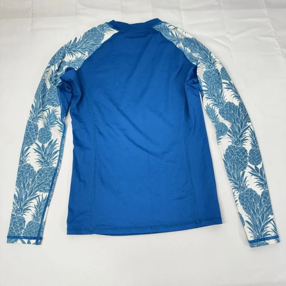 Youth Boy's Rash‎ Guard Blue Long Sleeve UPF 50 Youth Boy Sz Medium Swim Shirt